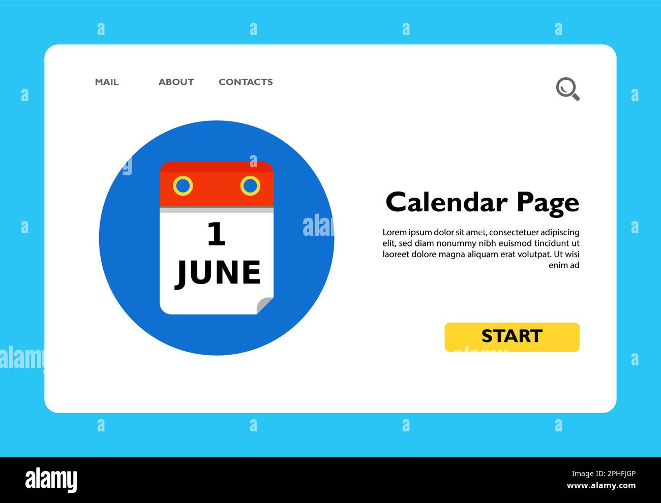 Icona della pagina Calendario del primo giugno Illustrazione Vettoriale