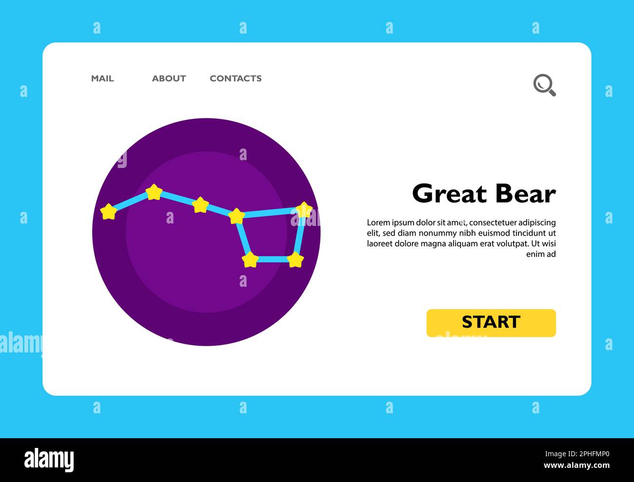 Icona della costellazione del Grande Orso Illustrazione Vettoriale