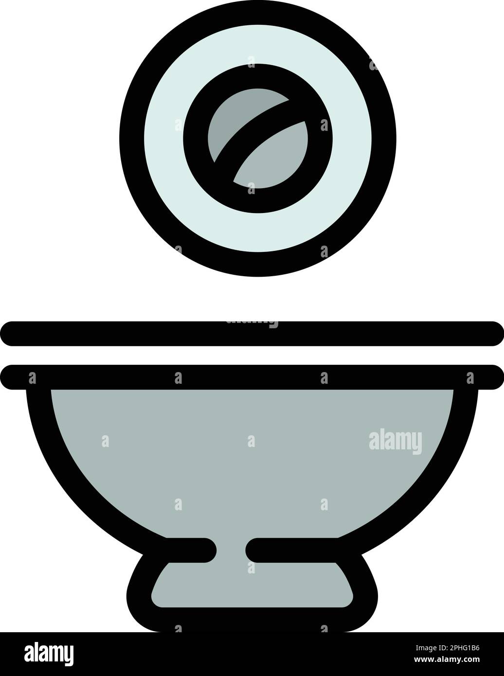 Icona della salsa di soia. Contorno Roll salsa di soia icona vettore per web design isolato su sfondo bianco piatto colore Illustrazione Vettoriale