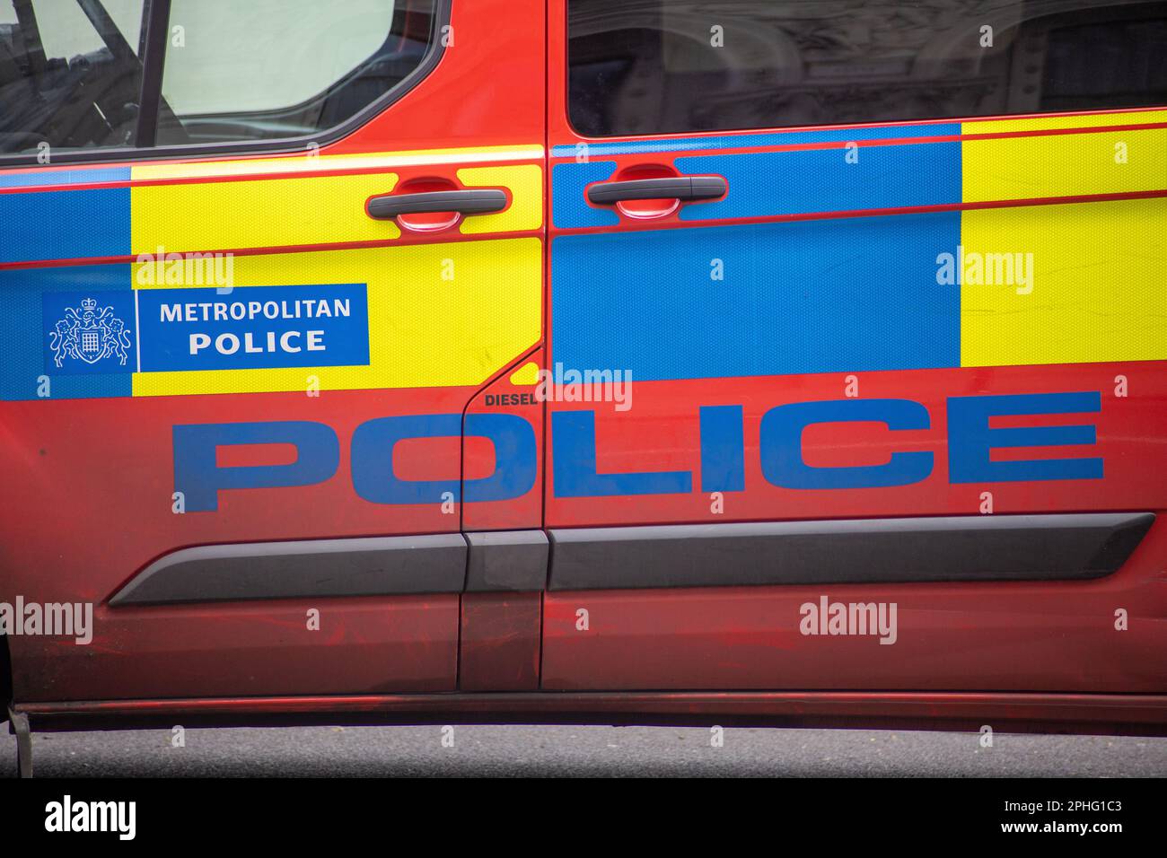 Polizia metropolitana in missione nel centro di Londra. Foto Stock
