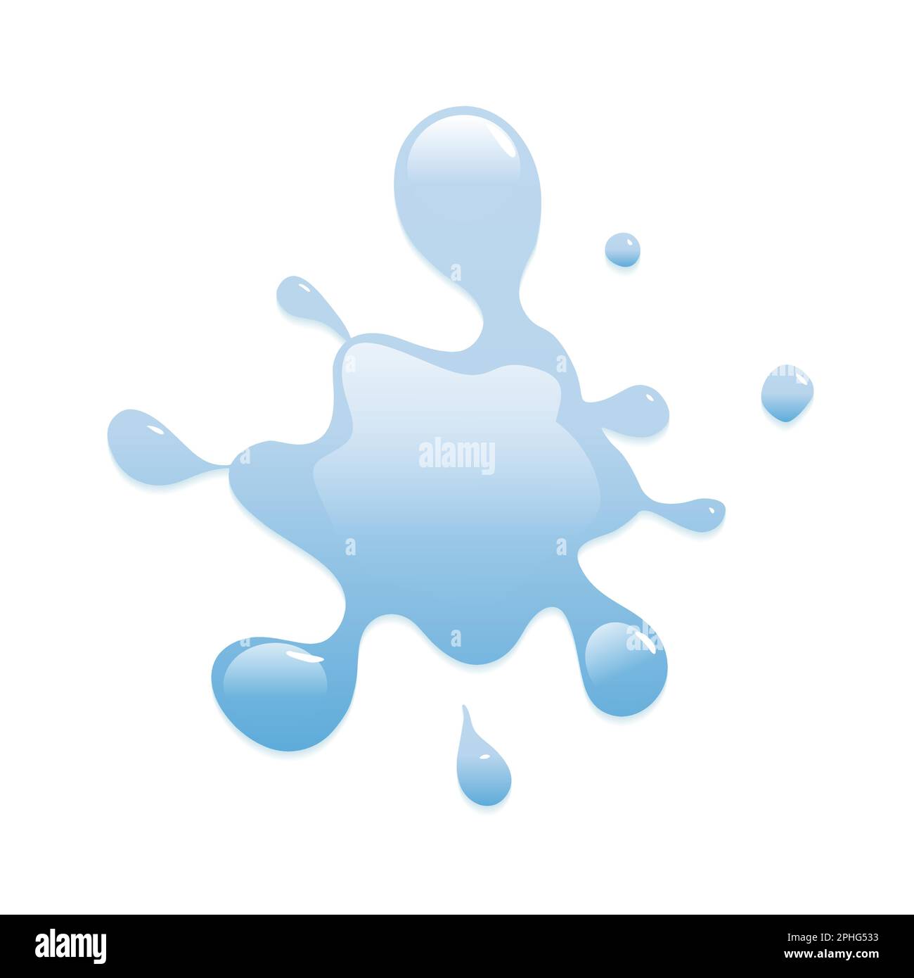 una goccia d'acqua che cade su uno sfondo bianco. Splash isolato, illustrazione vettoriale Illustrazione Vettoriale
