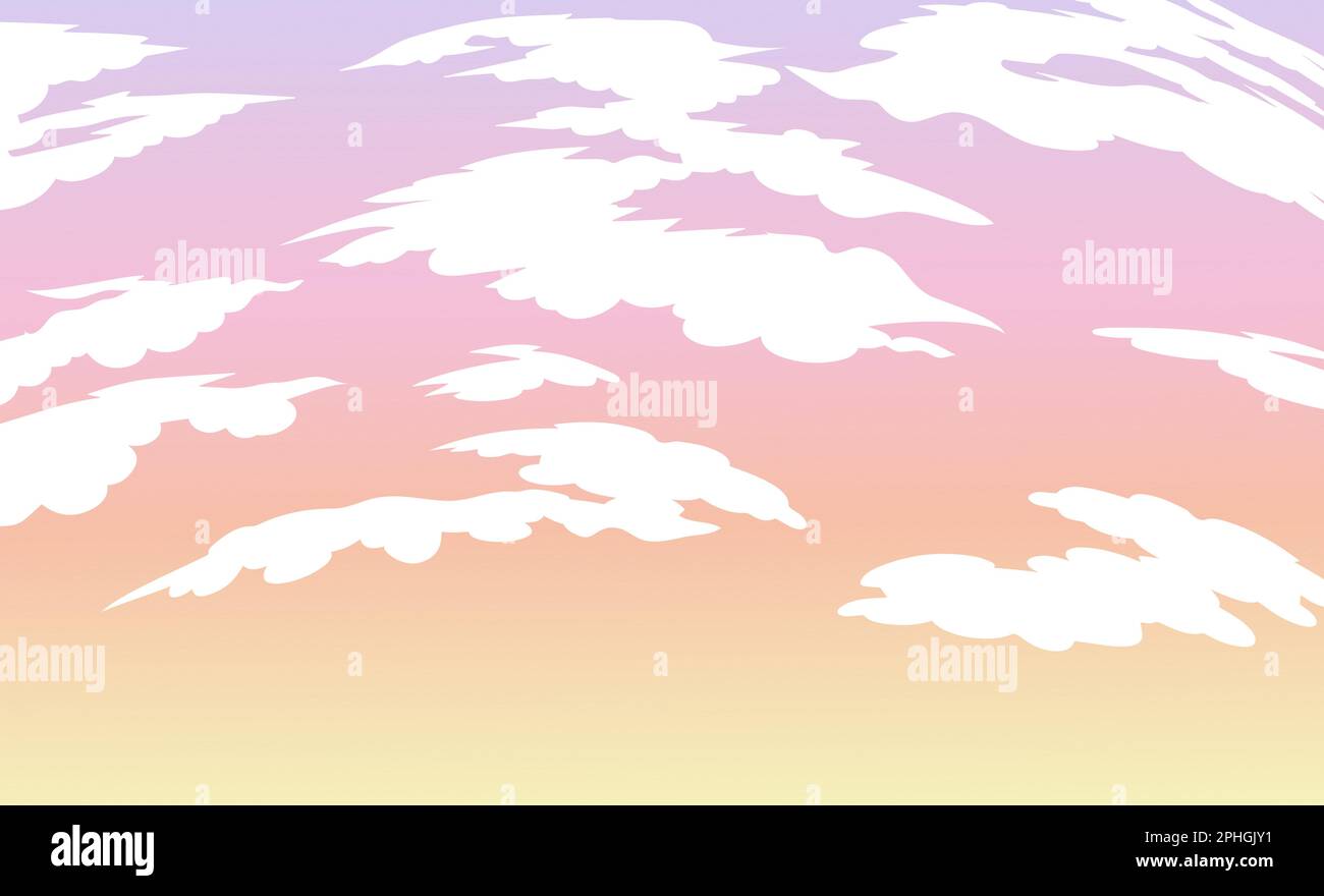 Sfondo cielo blu con nuvole. Illustrazione vettoriale. Illustrazione Vettoriale