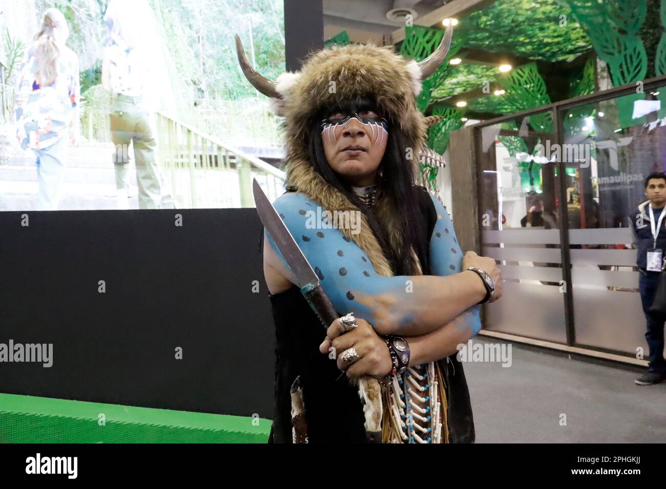 Non esclusiva: 27 marzo 2023, Città del Messico, Messico: Gli stand degli stati del Messico, tour operator, operatori culturali e investitori al 47th Messico Foto Stock
