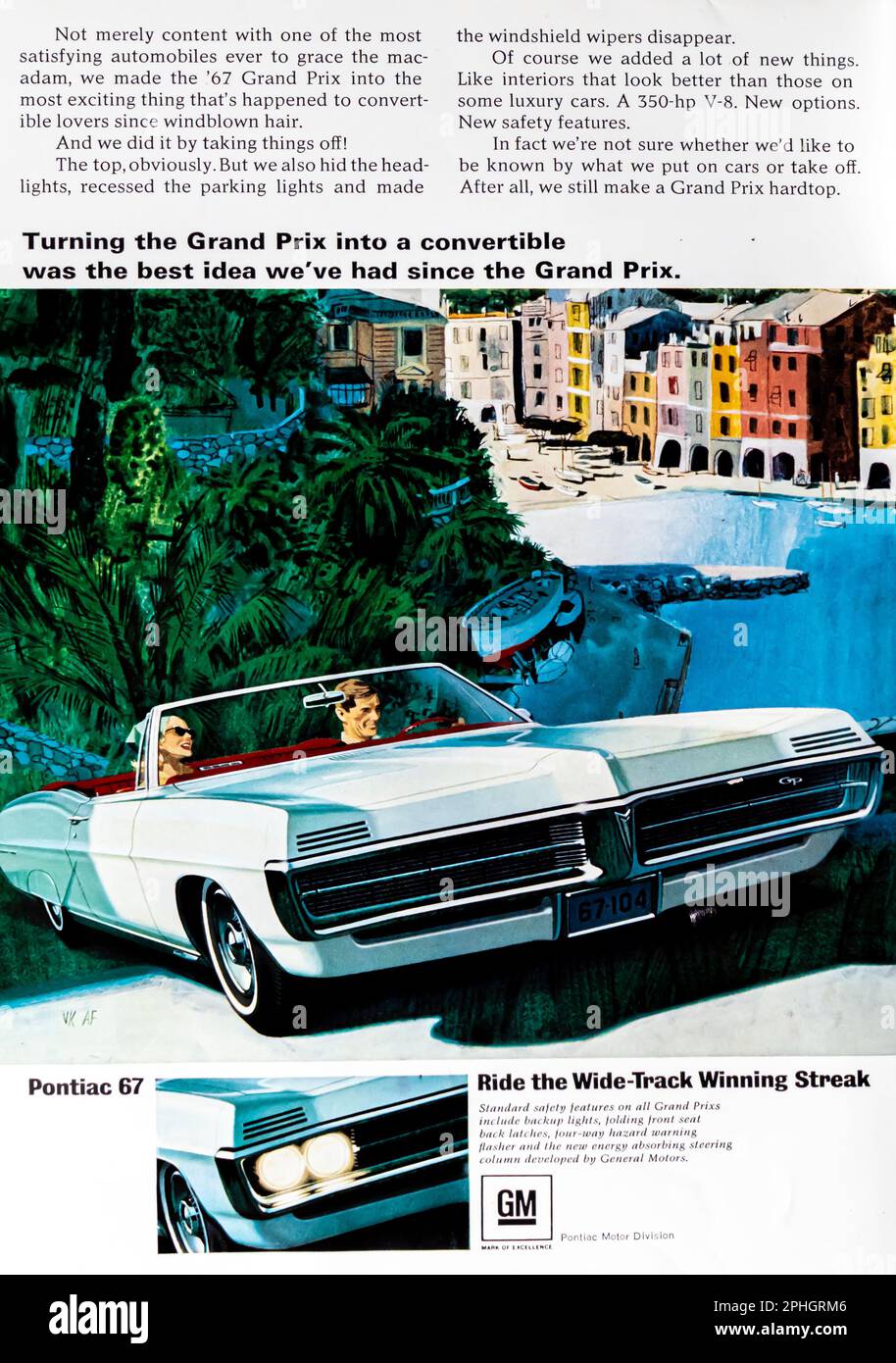 '67 Pontiac Grand prix convertibile pubblicità in una rivista NatGeo, dicembre 1966 Foto Stock