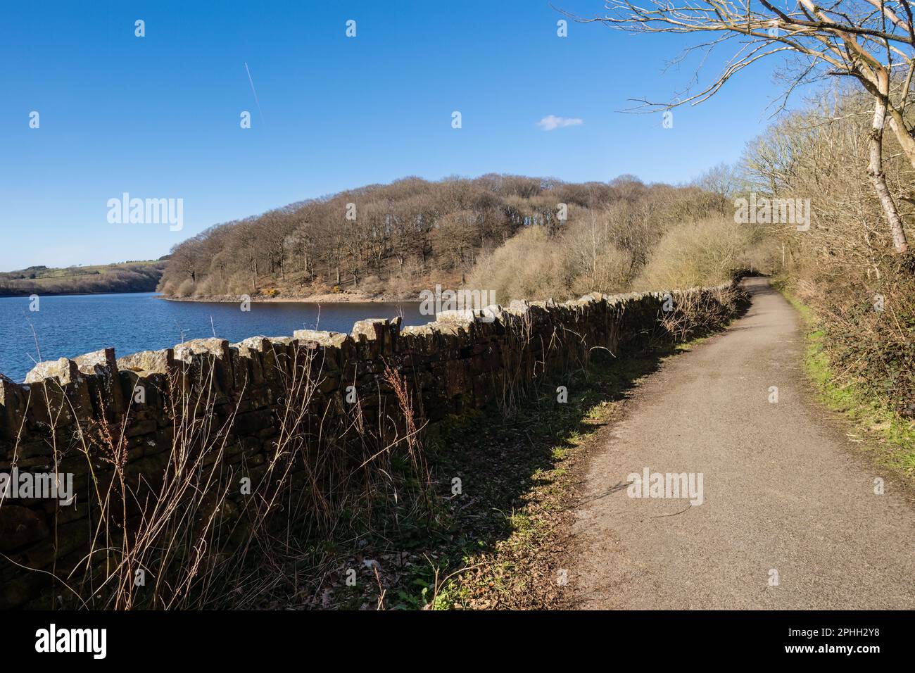 Il più grande bacino idrico di Rivington, il bacino di Anglezarke, fu costruito negli anni '1850s. Il serbatoio è stato costruito per soddisfare le crescenti esigenze di Liverpool Foto Stock