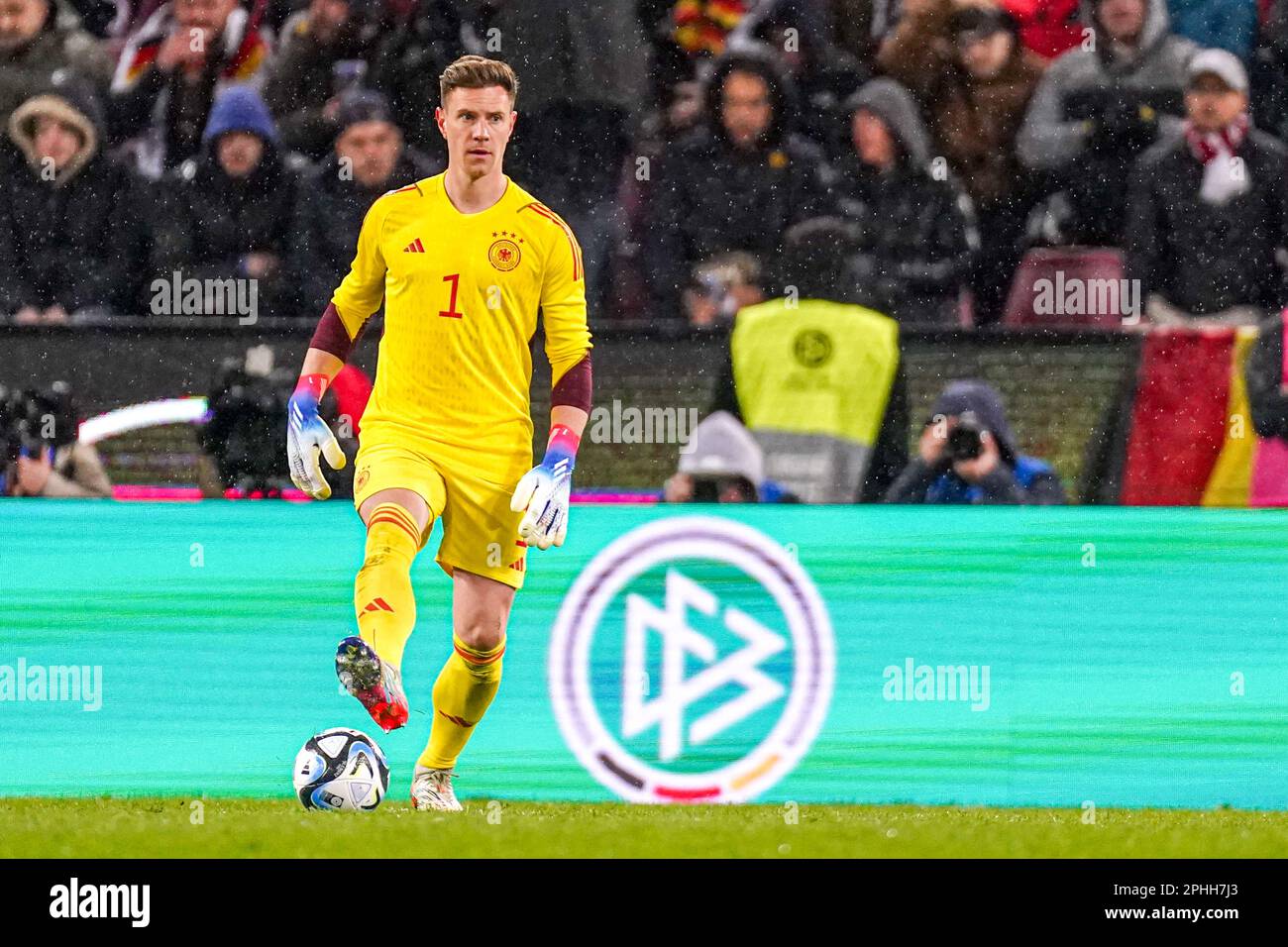 Colonia, Germania. 28th Mar, 2023. COLONIA, GERMANIA - 28 MARZO: Portiere Marc-Andre ter Stegen di Germania durante la partita internazionale amichevole tra Germania e Belgio a RheinEnergieStadion il 28 marzo 2023 a Colonia, Germania (Foto di Joris Verwijst/Orange Pictures) Credit: Orange Pics BV/Alamy Live News Foto Stock