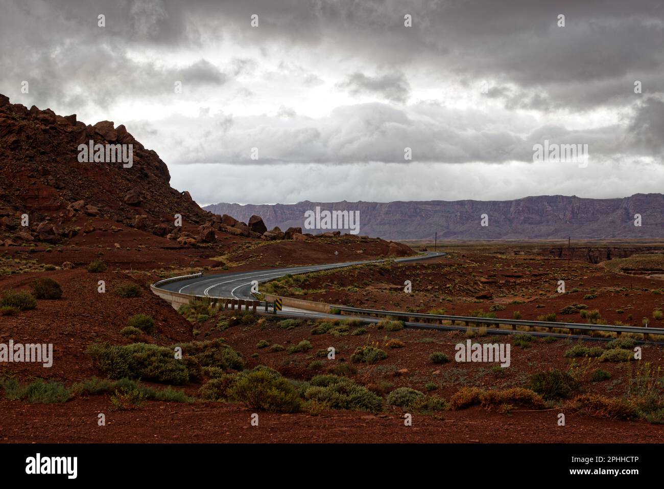 Una giornata piovosa vicino a Marble Canyon, Arizona, USA Foto Stock