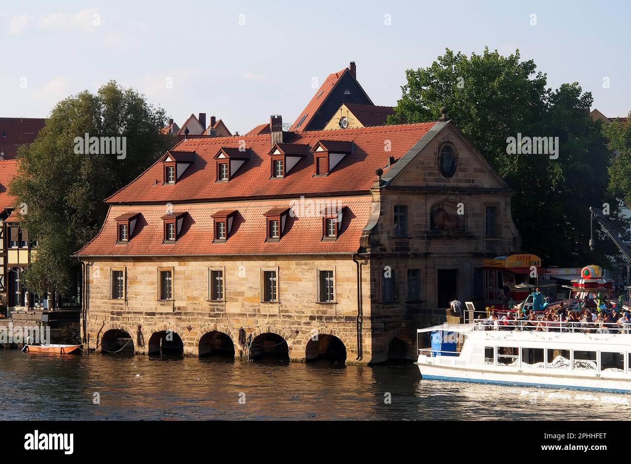 Ex macello, Bamberga, alta Franconia, Oberfranken, Germania, Europa Sito Patrimonio dell'Umanità dell'UNESCO Foto Stock