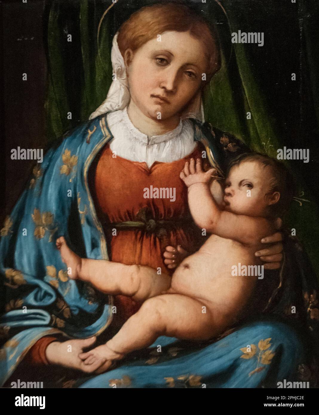 Girolamo Romanino: "Vergine e Bambino" (ca 1520) Foto Stock