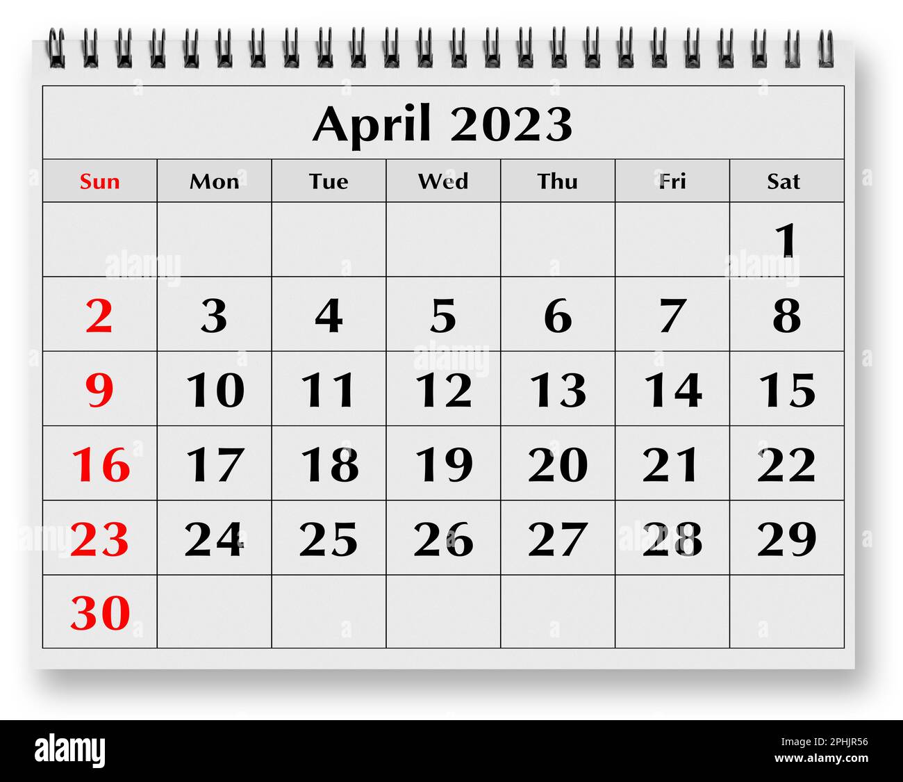 Una pagina del calendario mensile annuale - Marzo 2023 Foto Stock