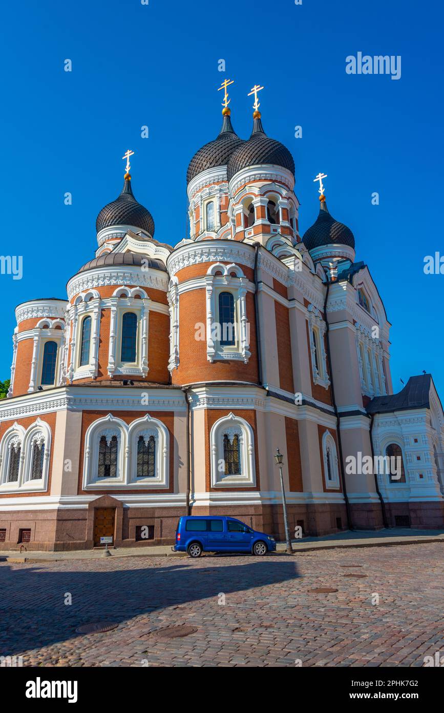 Alexander Nevski Cattedrale ortodossa russa a Toompea parte di Tallinn, Estonia. Foto Stock