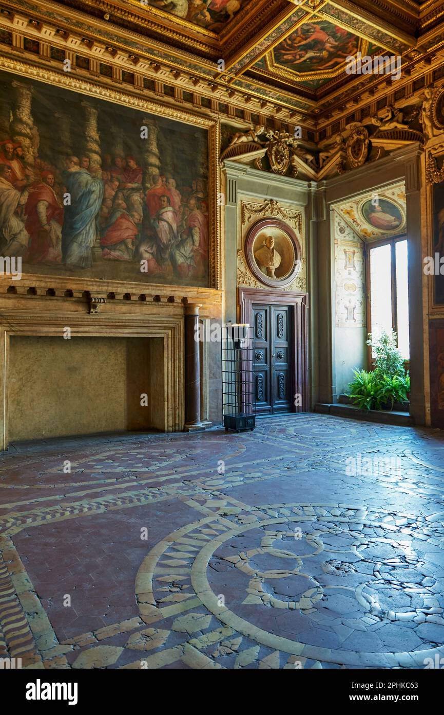 Visita del Palazzo Vecchio a Firenze Foto Stock