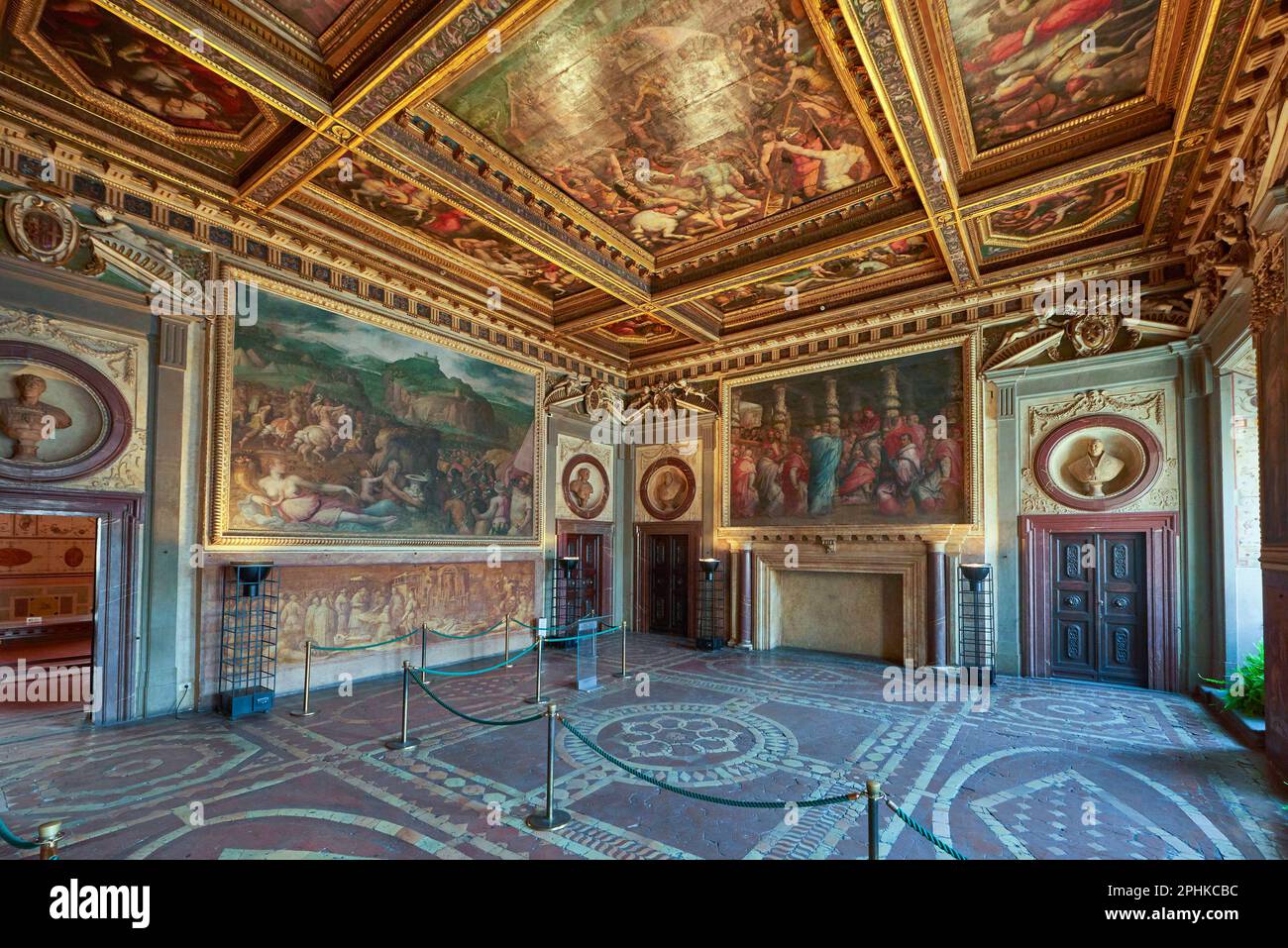 Visita del Palazzo Vecchio a Firenze Foto Stock