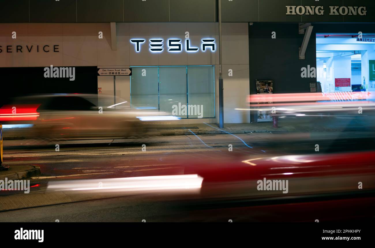Tesla, Hong Kong, Cina. Foto Stock