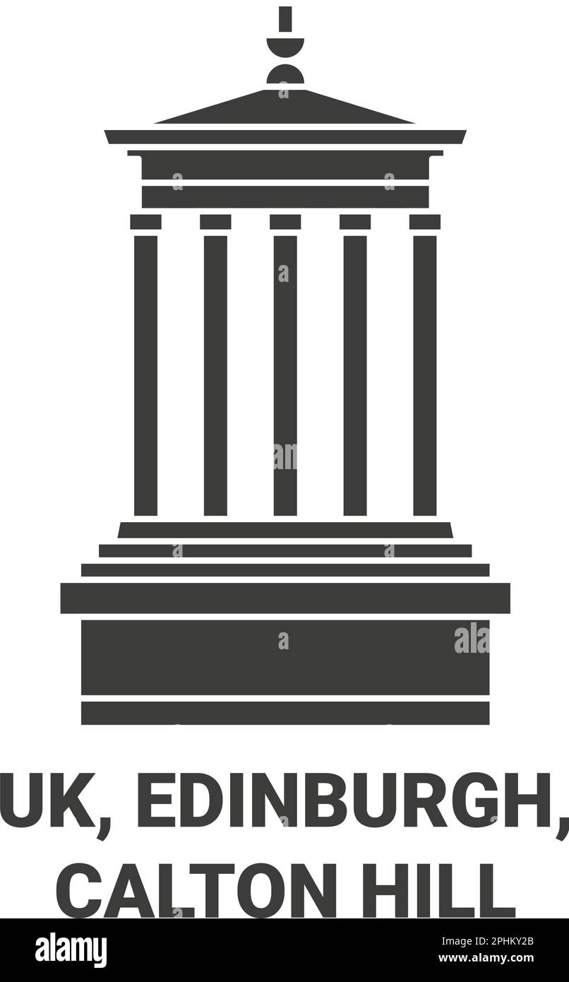 Inghilterra, Edimburgo, Calton Hill viaggio punto di riferimento vettore illustrazione Illustrazione Vettoriale