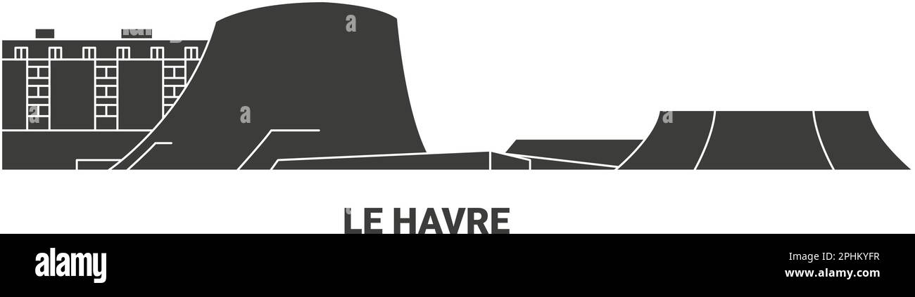 Francia, le Havre viaggio punto di riferimento vettoriale illustrazione Illustrazione Vettoriale