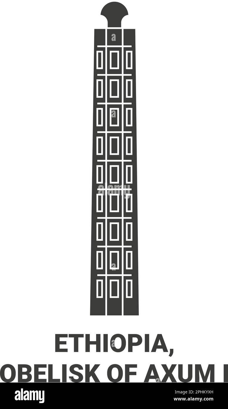 Etiopia, Obelisco di Axum i viaggio punto di riferimento illustrazione del vettore Illustrazione Vettoriale