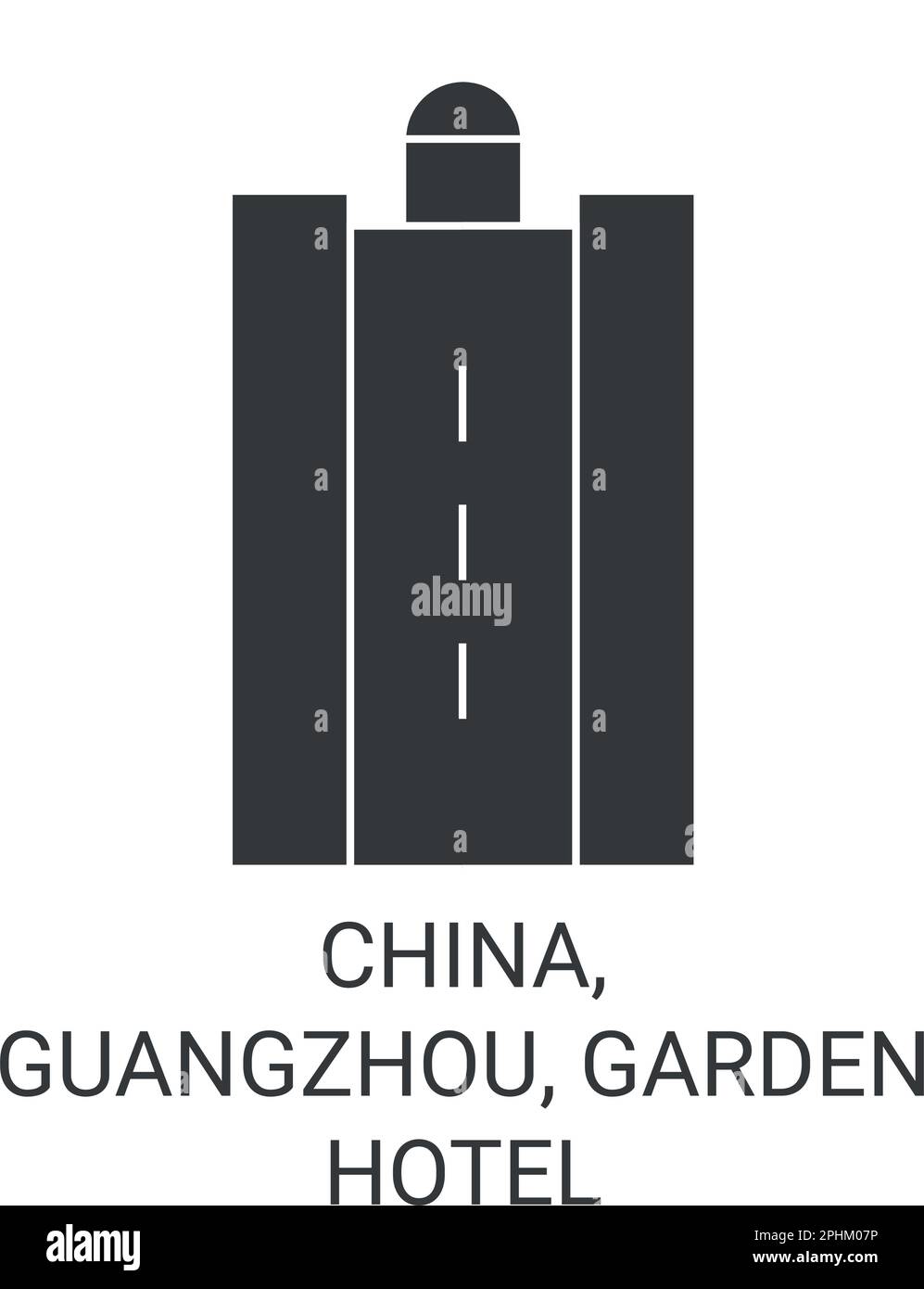Cina, Guangzhou, Garden Hotel viaggio punto di riferimento vettore illustrazione Illustrazione Vettoriale