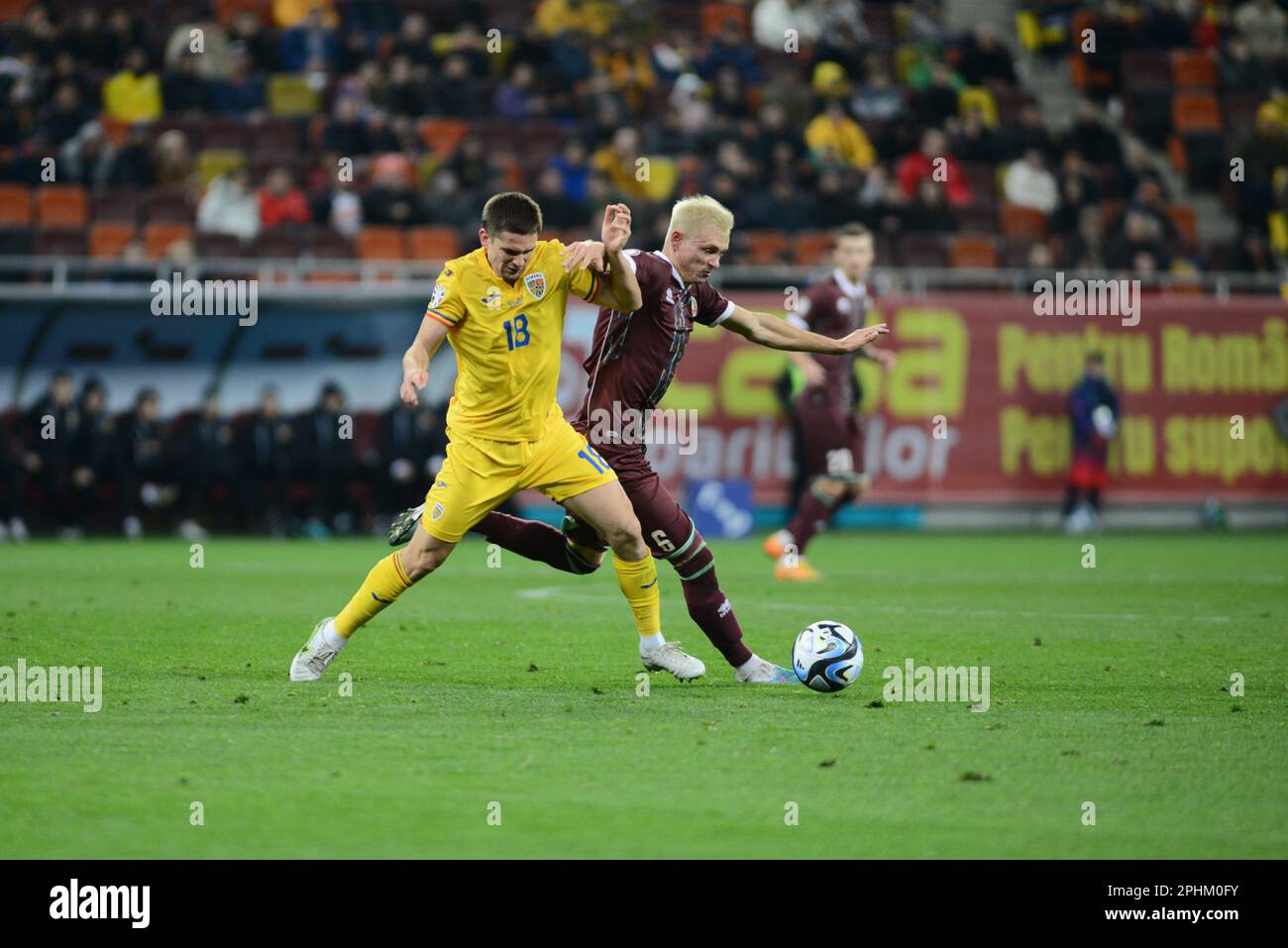 Razvan Marin #18 durante il gioco di qualificazione Euro 2024 Romania vs Bielorussia giocato il 28.03.2022, Bucarest , Cristi Stavri Foto Stock