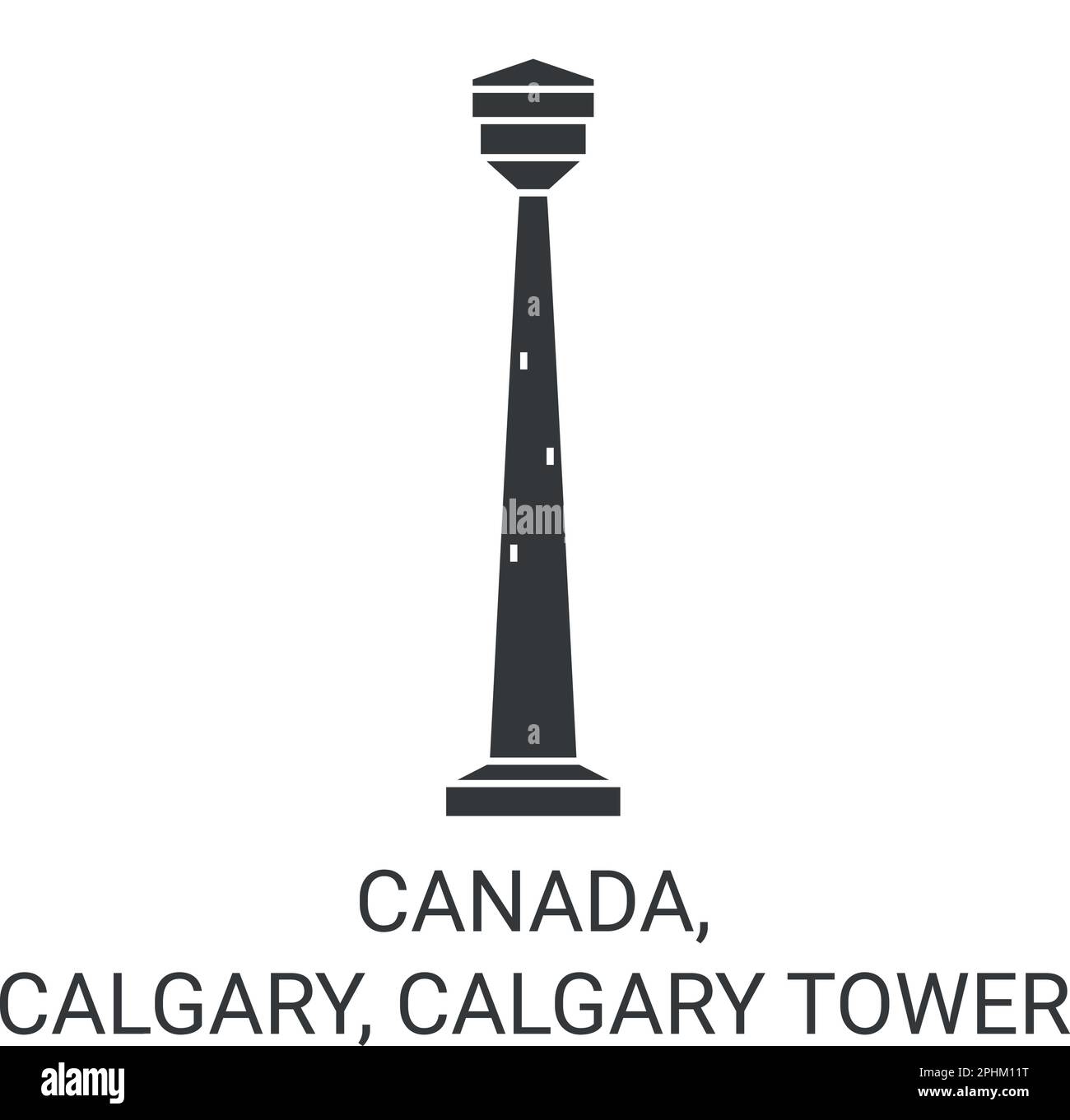 Canada, Calgary, Calgary Tower viaggio punto di riferimento vettoriale illustrazione Illustrazione Vettoriale