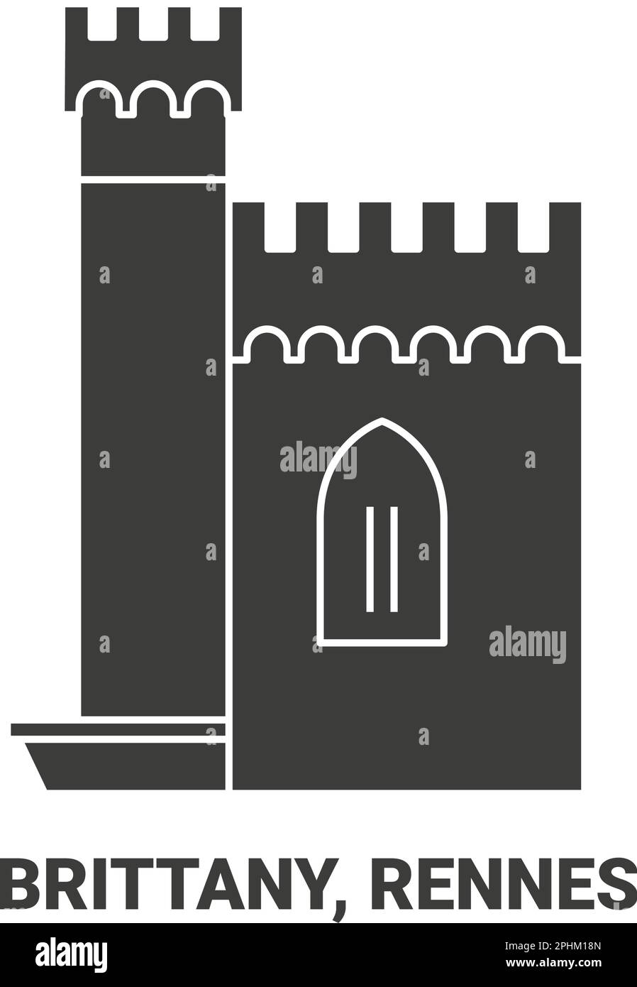 Francia, Bretagna, Rennes viaggio punto di riferimento vettoriale illustrazione Illustrazione Vettoriale