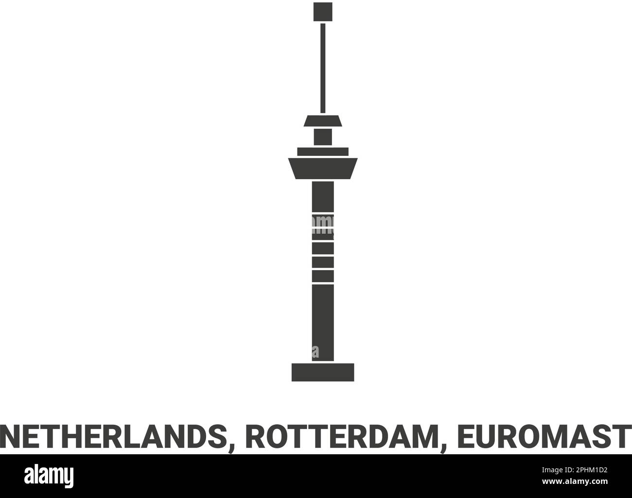 Paesi Bassi, Rotterdam, Euromast, illustrazione vettoriale di riferimento di viaggio Illustrazione Vettoriale