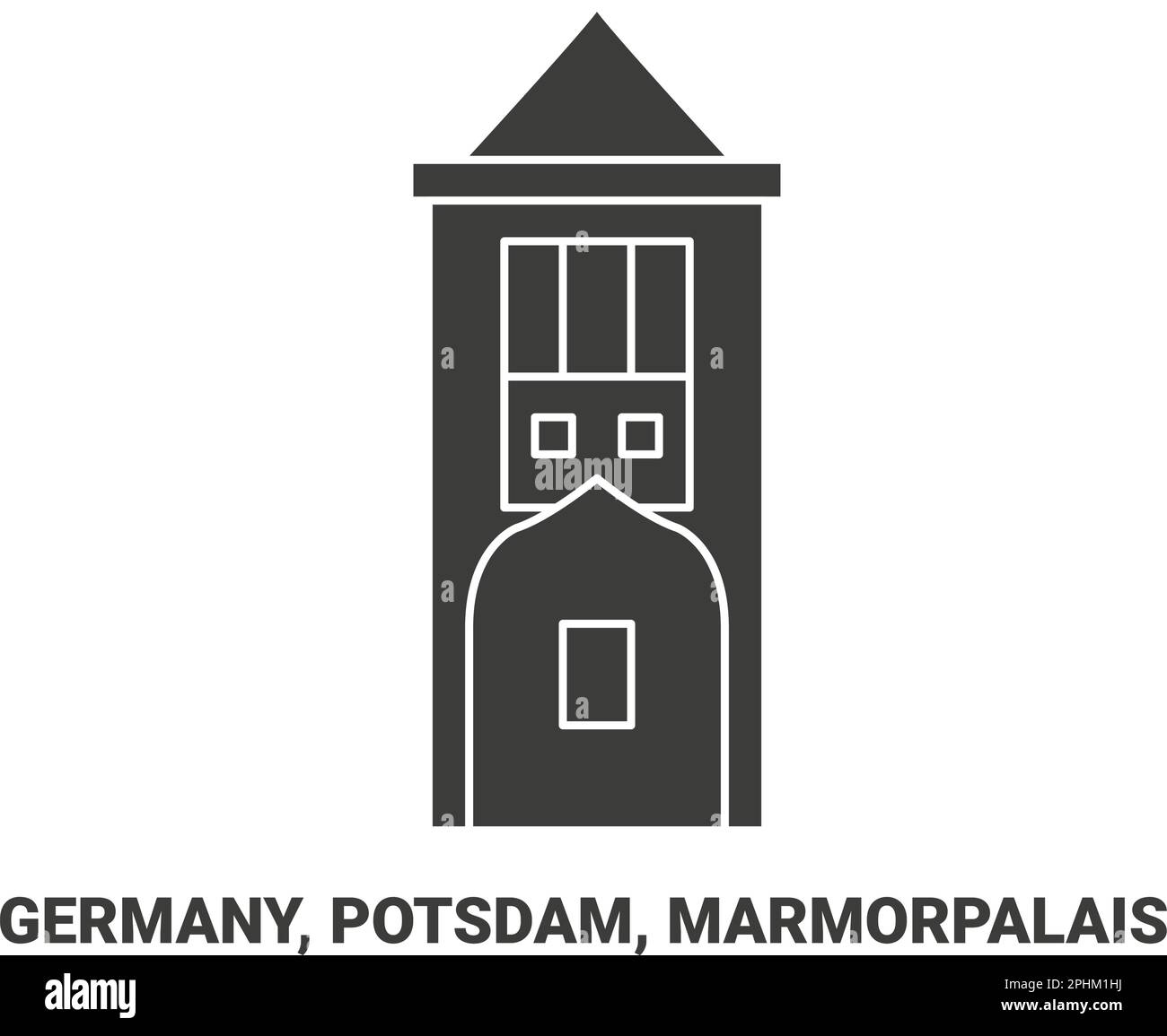 Germania, Potsdam, Marmorpalais viaggio punto di riferimento vettore illustrazione Illustrazione Vettoriale
