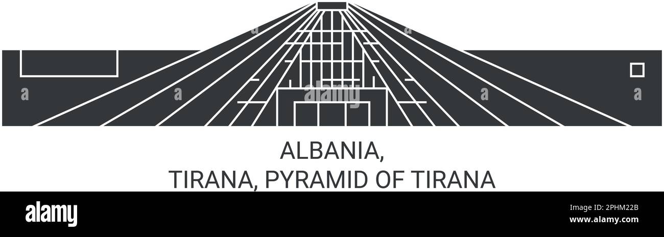 Albania, Tirana, Piramide di Tirana viaggio punto di riferimento vettore illustrazione Illustrazione Vettoriale