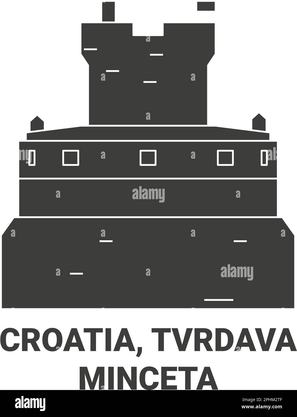 Croazia, Tvrdava Minceta viaggio punto di riferimento vettore illustrazione Illustrazione Vettoriale