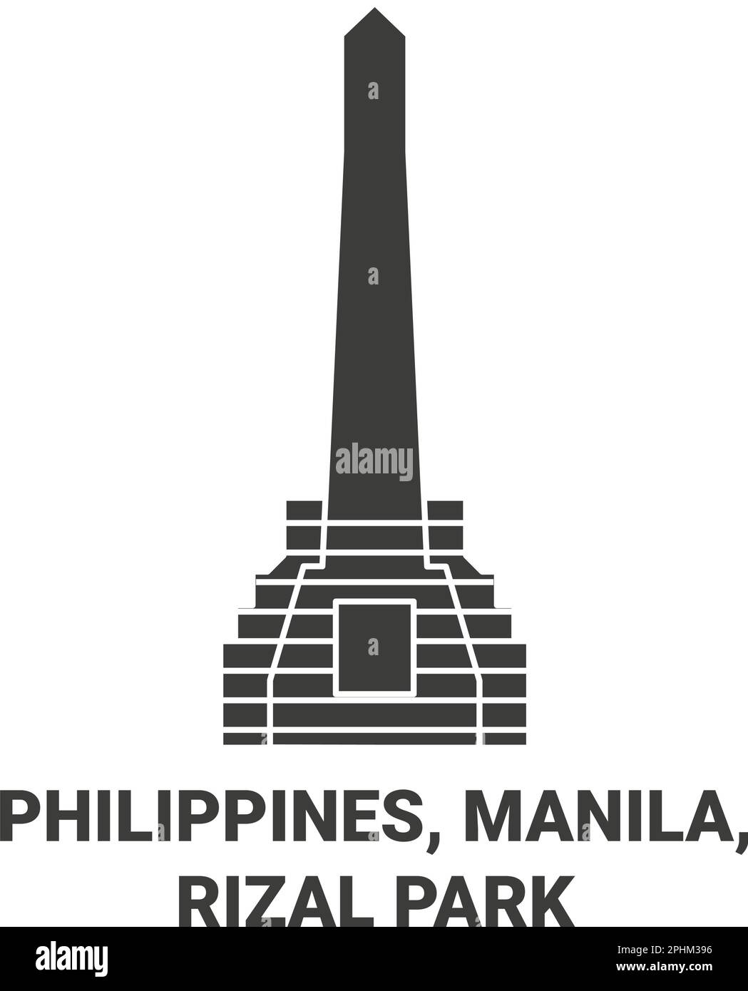 Filippine, Manila, Rizal Park viaggio punto di riferimento vettore illustrazione Illustrazione Vettoriale
