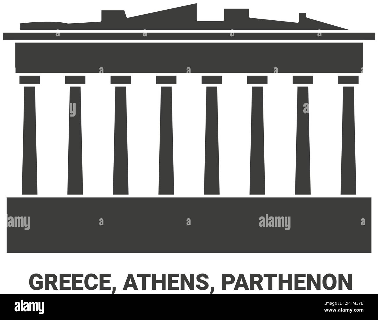 Grecia, Atene, Partenone viaggio punto di riferimento vettore illustrazione Illustrazione Vettoriale