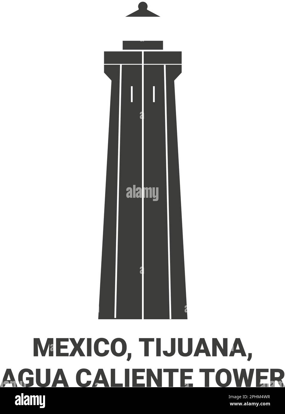 Messico, Tijuana, Agua Caliente Tower viaggio punto di riferimento vettore illustrazione Illustrazione Vettoriale