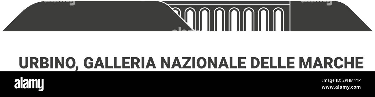 Italia, Urbino, Galleria Nazionale delle Marche, viaggio punto di riferimento vettoriale illustrazione Illustrazione Vettoriale
