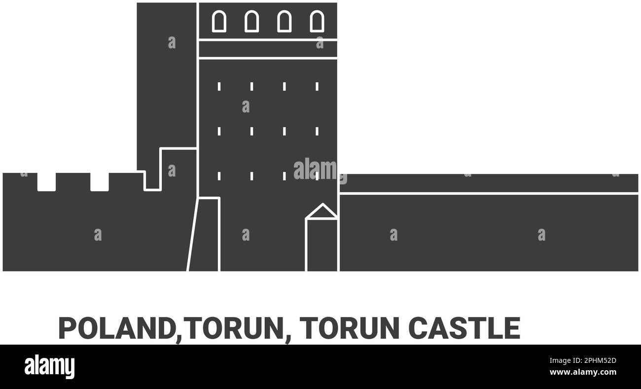Polonia, Torun, Torun Castello viaggio punto di riferimento vettore illustrazione Illustrazione Vettoriale