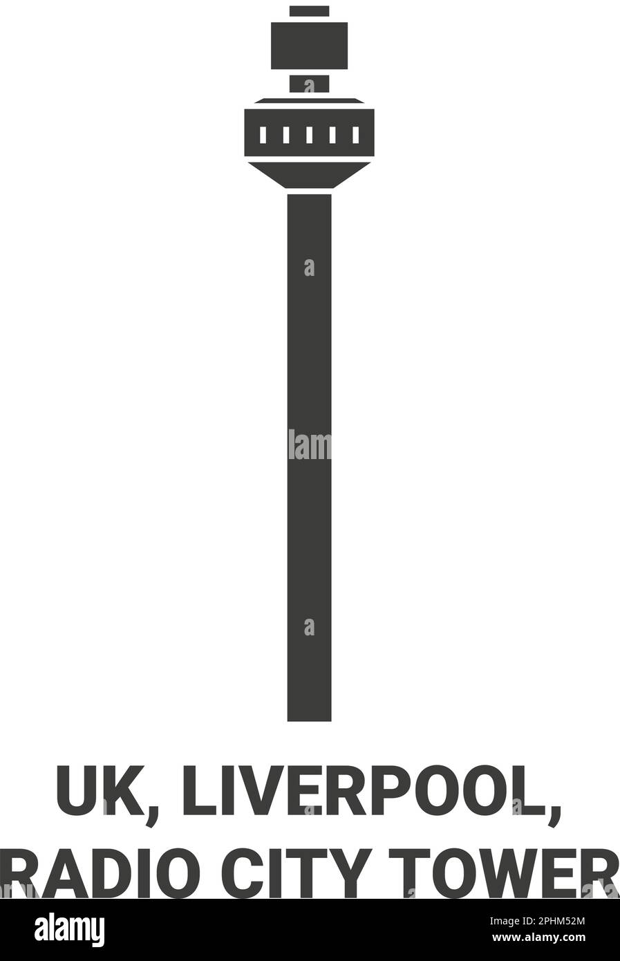Inghilterra, Liverpool, radio City Tower viaggio punto di riferimento vettoriale illustrazione Illustrazione Vettoriale