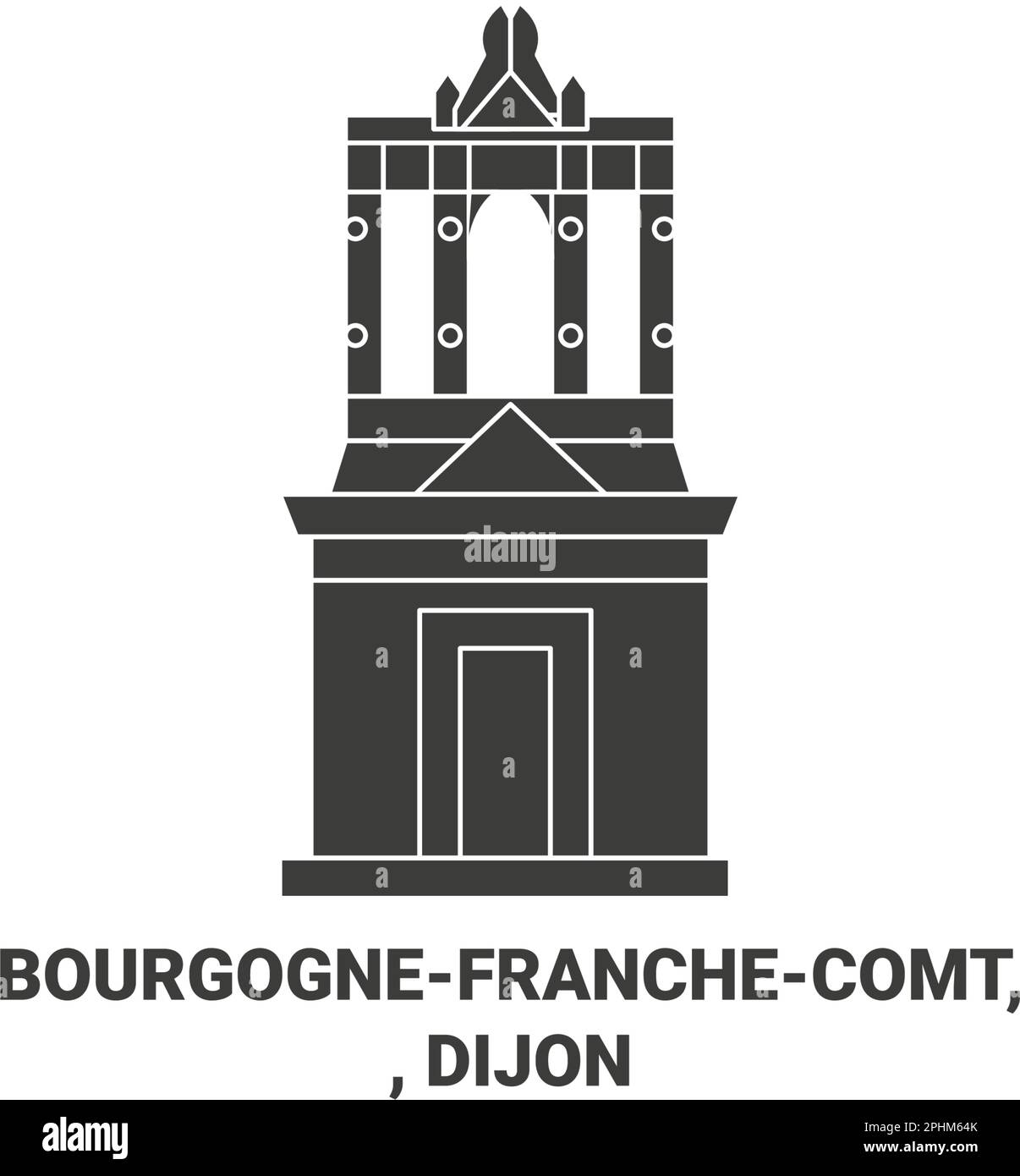 Francia, Bourgognefranchecomt, Digione viaggio punto di riferimento vettoriale illustrazione Illustrazione Vettoriale