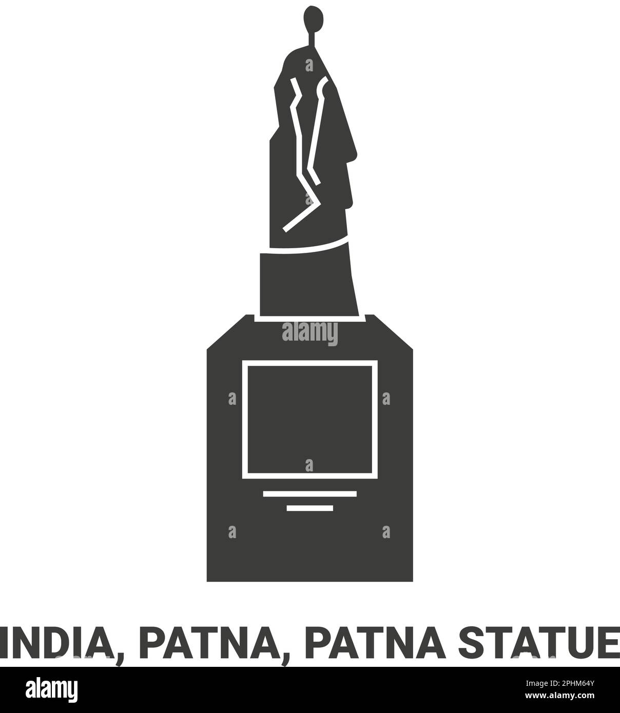India, Patna, Statua di Patna viaggio punto di riferimento vettore illustrazione Illustrazione Vettoriale