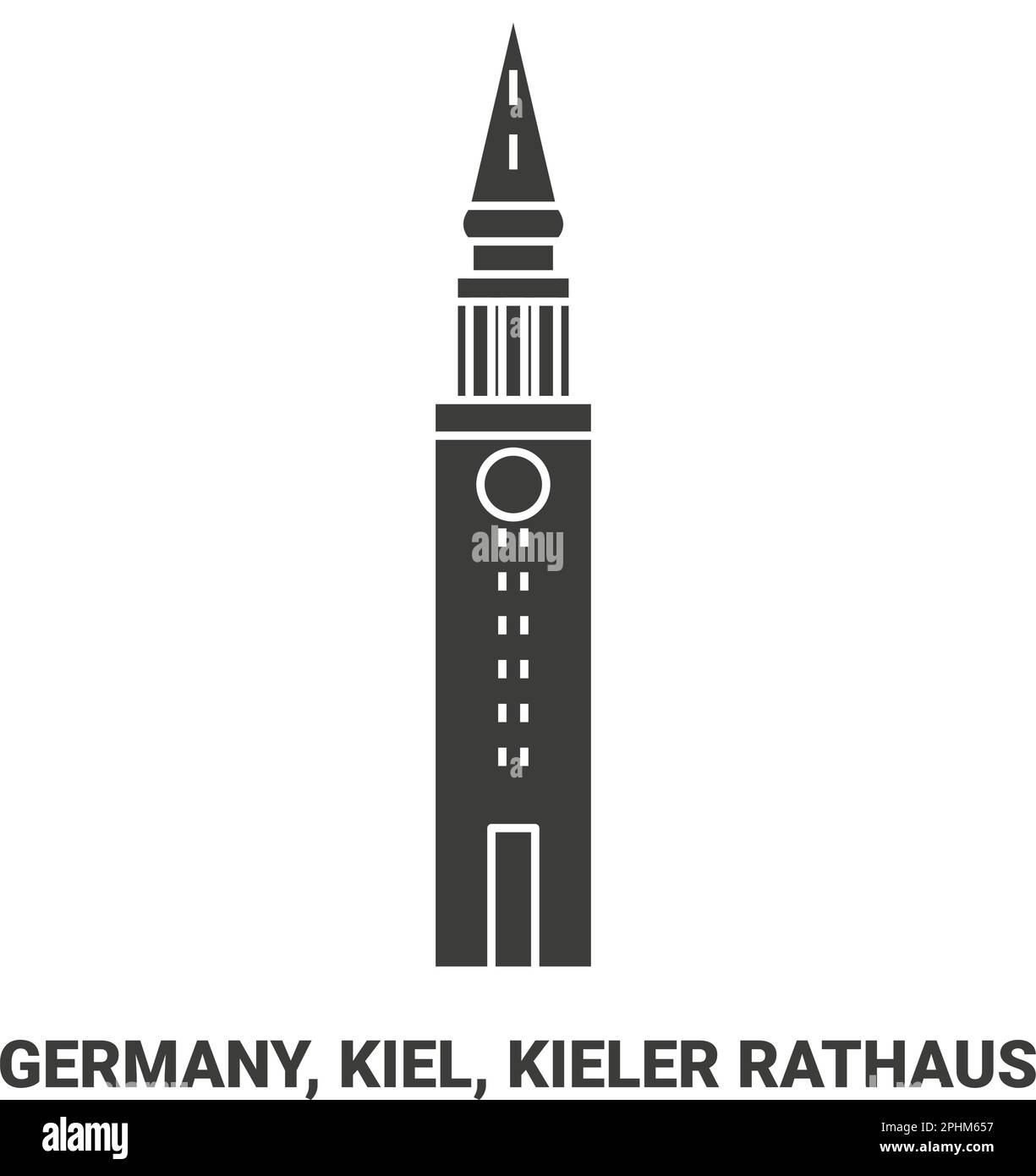 Germania, Kiel, Kieler Rathaus viaggio punto di riferimento vettore illustrazione Illustrazione Vettoriale