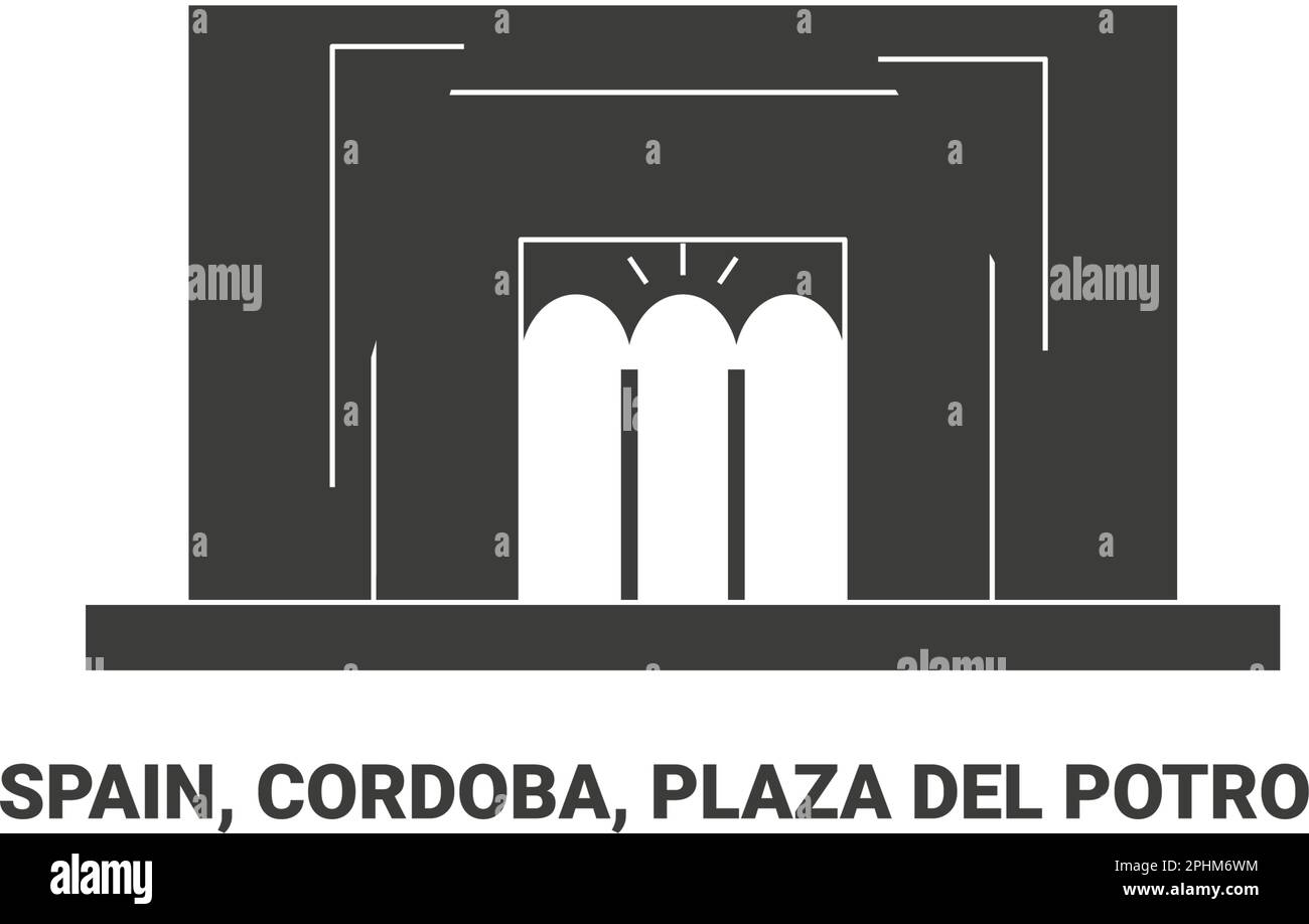 Spagna, Cordoba, Plaza del Potro, viaggio punto di riferimento vettoriale illustrazione Illustrazione Vettoriale