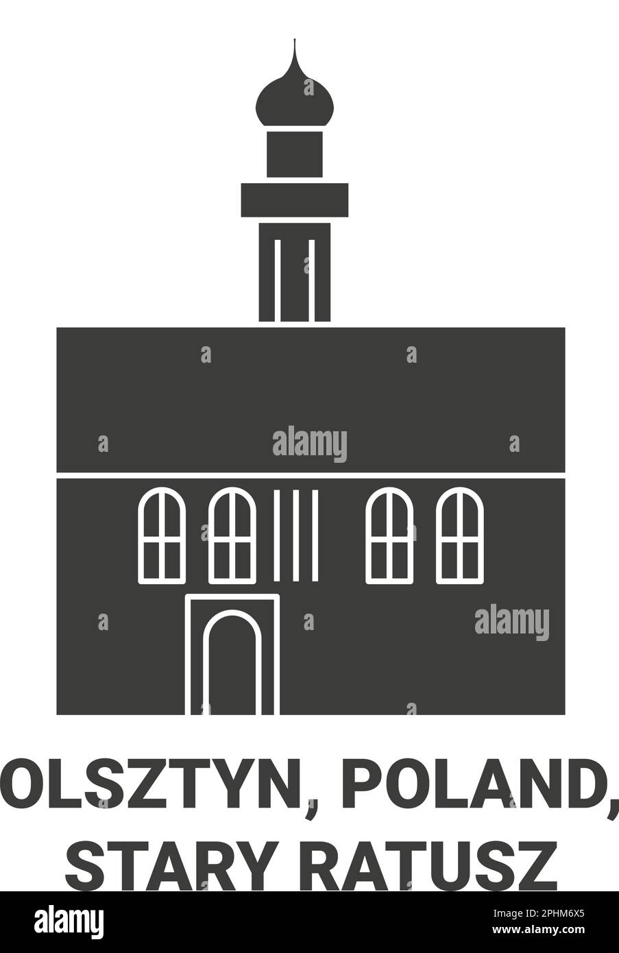 Polonia, Olsztyn, Stary Ratusz viaggio punto di riferimento vettoriale illustrazione Illustrazione Vettoriale
