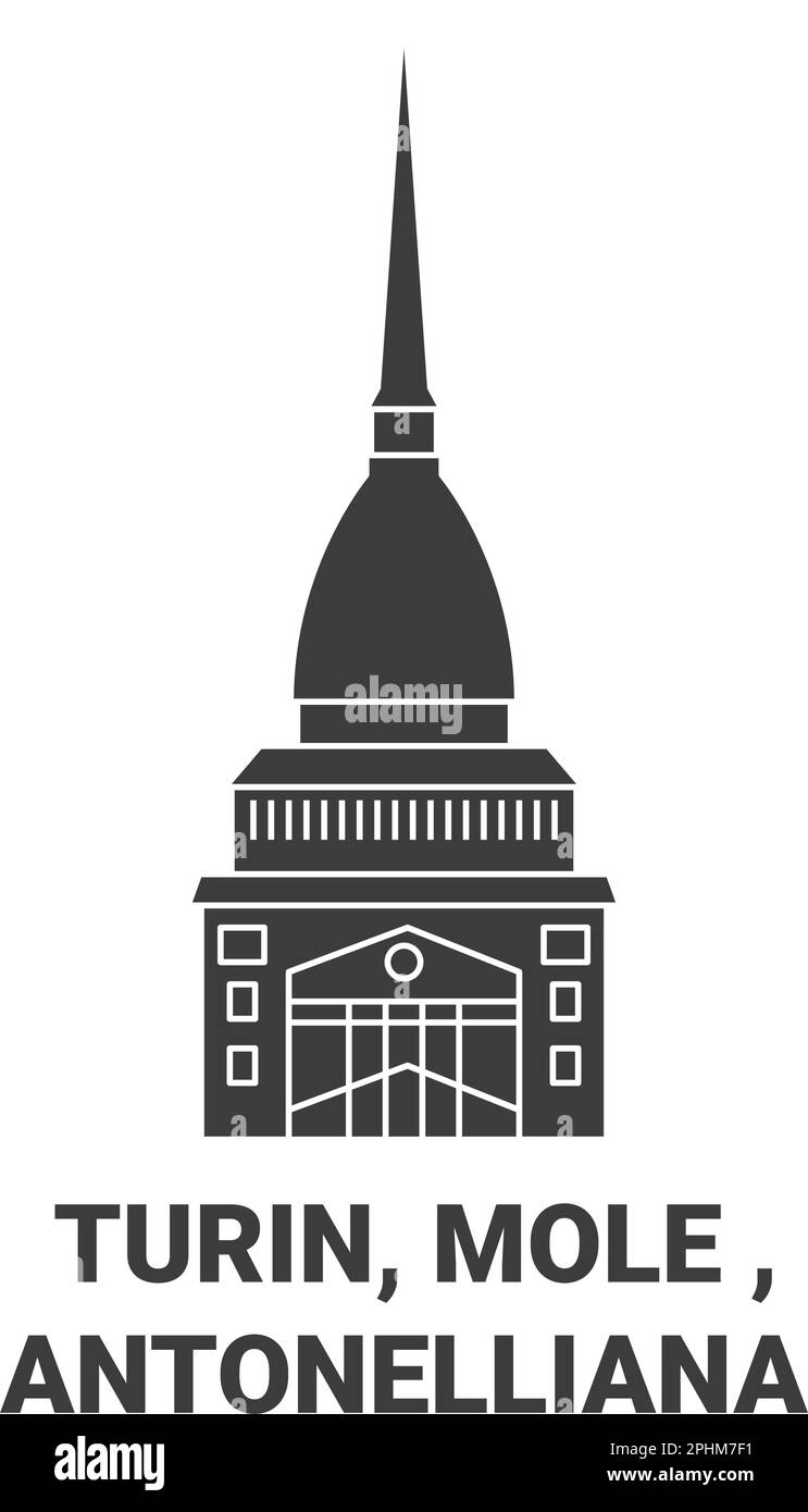 Italia, Torino, Mole , Antonelliana viaggio punto di riferimento vettoriale illustrazione Illustrazione Vettoriale