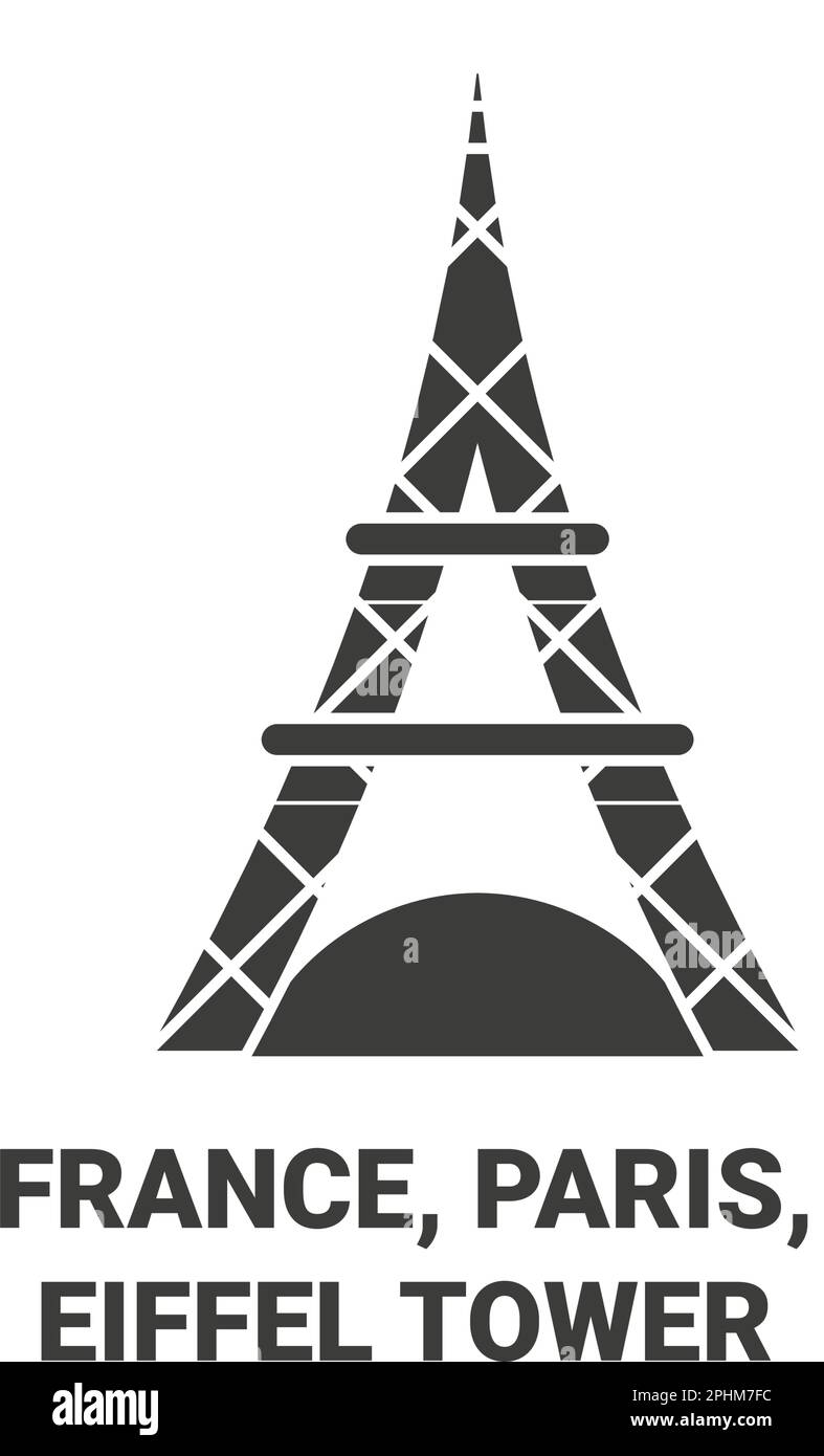 Francia, Parigi, Torre Eiffel viaggio punto di riferimento vettoriale illustrazione Illustrazione Vettoriale