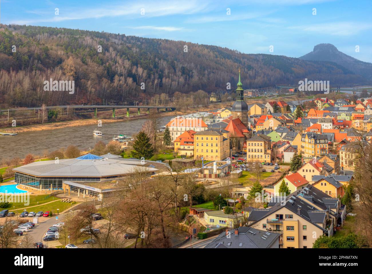 Bad Schandau, Svizzera sassone, Sassonia, Germania Foto Stock