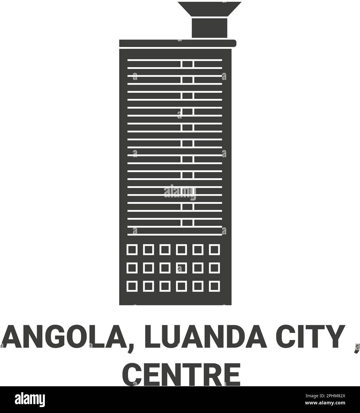 Angola, Luanda City, Centro viaggio punto di riferimento vettoriale illustrazione Illustrazione Vettoriale