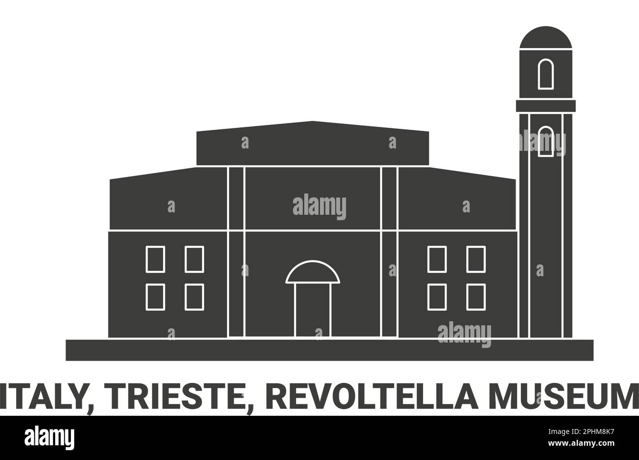 Italia, Trieste, Museo della Revoltella, viaggio punto di riferimento vettoriale illustrazione Illustrazione Vettoriale
