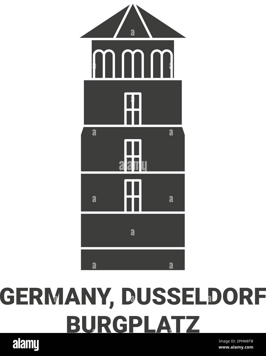 Germania, Dusseldorfburgplatz viaggio punto di riferimento vettoriale illustrazione Illustrazione Vettoriale