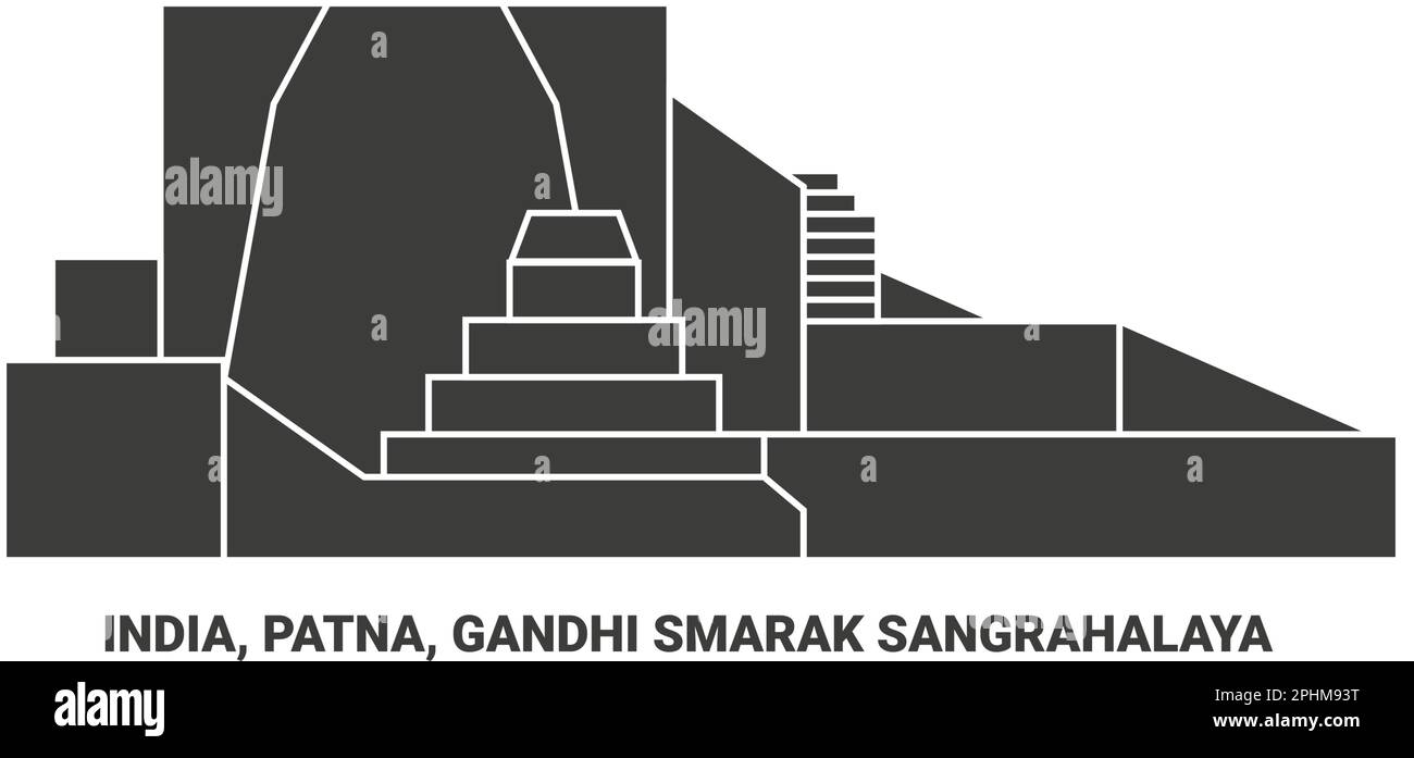 India, Patna, Gandhi Smarak Sangrahalaya viaggio punto di riferimento vettore illustrazione Illustrazione Vettoriale