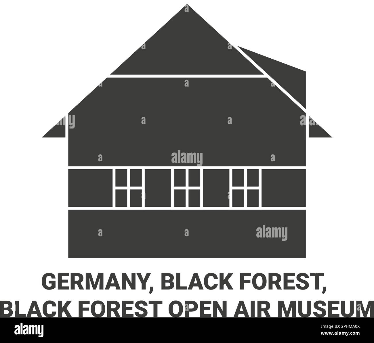 Germania, Foresta Nera, Foresta Nera Museo all'aperto viaggio punto di riferimento vettore illustrazione Illustrazione Vettoriale