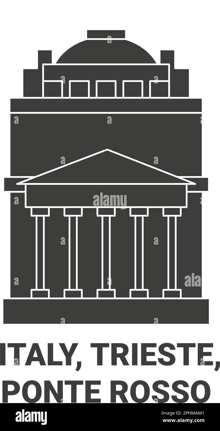 Italia, Trieste, Ponte Rosso viaggio punto di riferimento vettoriale illustrazione Illustrazione Vettoriale