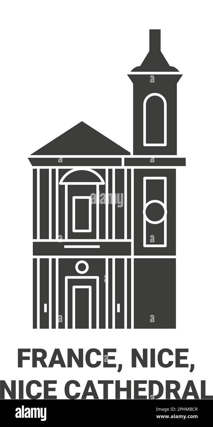 Francia, Nizza, Nizza Cattedrale viaggio simbolo vettore illustrazione Illustrazione Vettoriale